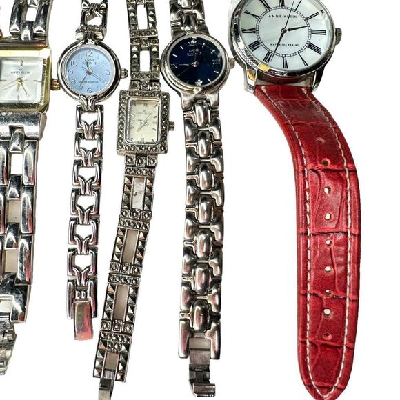 Lot of 6 Anne Klein (II) Watches Leather Bands Analog Quartz Good to EUC - Picture 5 of 11